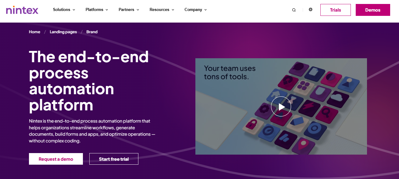 Nintex workflow automation platform branding
